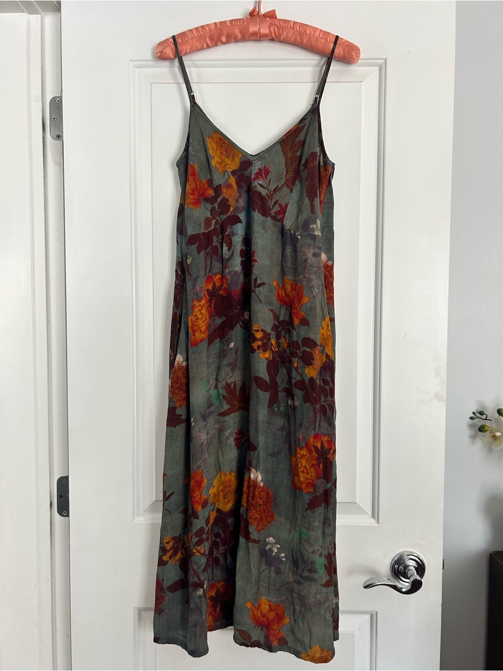 Peruvian Connection Floral Spaghetti Strap Midi Dress Size 4